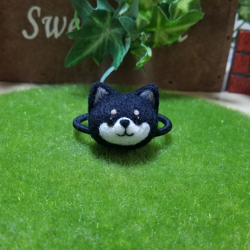 (^-^)様柴犬　髪ゴム　オーダー　ハンドメイド　羊毛フェルト　ぬいぐるみ 受注制作】髪ゴム ヘアゴム 羊毛フェルト 柴犬 黒柴 雑貨・その他