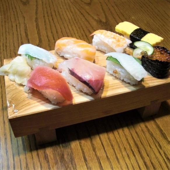 寿司下駄 形それぞれ8枚 寿司下駄 L 22cm SUSHIGETA 天然木 （ 寿司盛り台