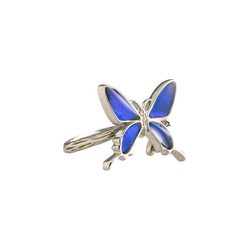本物の蝶の羽　アゲハ蝶リング（フリーサイズ）　カキカモルフォ　[zps050r-cac] 2枚目の画像
