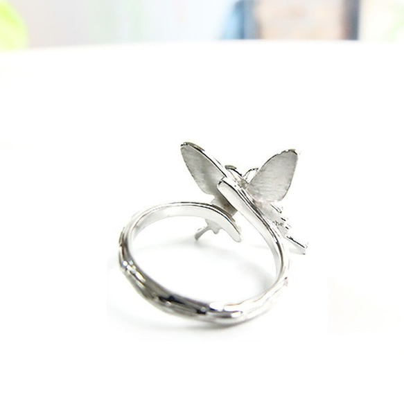 本物の蝶の羽　アゲハ蝶リング（フリーサイズ）　セセリチョウ　[zps050r-seseri] 4枚目の画像