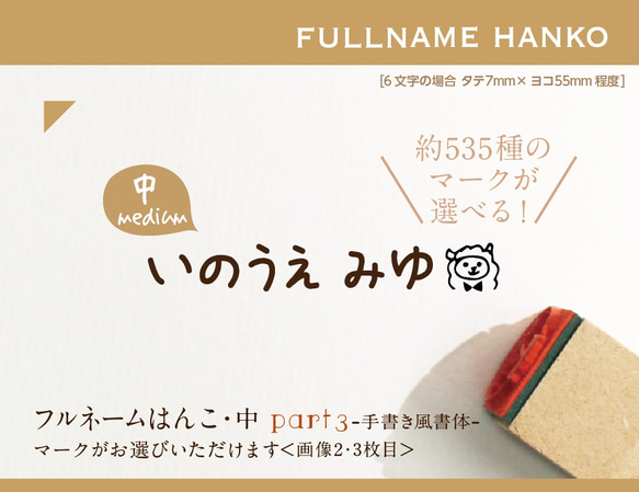 フルネームはんこ・中 Part3 手書き風書体 名前 なまえ はんこ