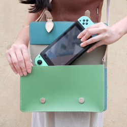 NintendoSwitchハンドバッグ。手縫い素材パッケージ。 BSP 157 2枚目の画像