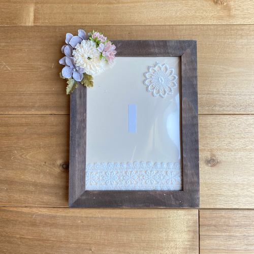人気満点 お誕生日や記念のお写真を♡】アートフラワー&レース ウェルカムボード