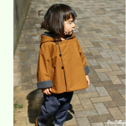 三角帽子　裏フリース　コート　子供服　90～130 7枚目の画像