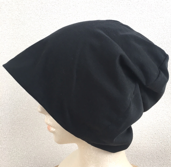 リバーシブルで使える帽子　グレー×黒　▪️ゆったりサイズ▪️ 5枚目の画像