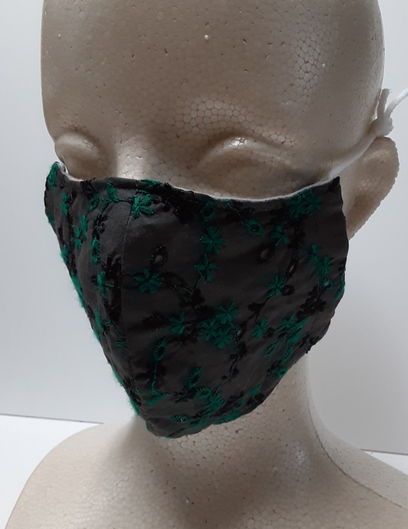 ｃｏｔｔｏｎレースとダブルガーゼの立体マスク（日本製） 1枚目の画像
