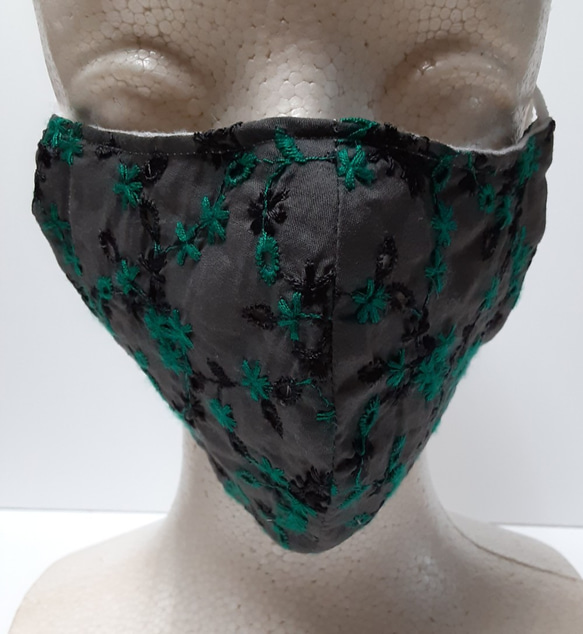 ｃｏｔｔｏｎレースとダブルガーゼの立体マスク（日本製） 2枚目の画像