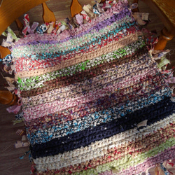 ｃｏｔｔｏｎ裂き編みのフリーマット 1枚目の画像