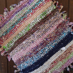 ｃｏｔｔｏｎ裂き編みのフリーマット 4枚目の画像