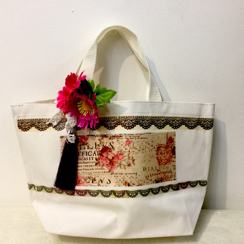 デコパージュバッグ【アンティーク風】 トートバッグ chicchi 通販