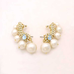 Pearl Fringe -blue- earing 1枚目の画像