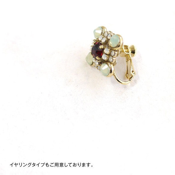 スクエア・ダークレッド  earing 4枚目の画像