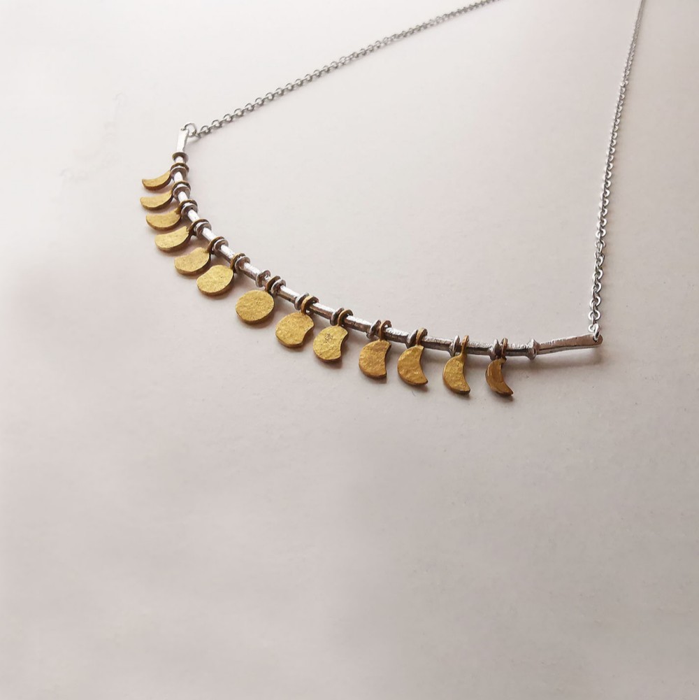 月の満ち欠けネックレス～月に願いを～シルバーorステンレス（アレルギー対応）⁂ギフト＆自分へのご褒美⁂受注・送料無料