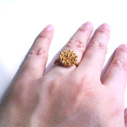粔籹（おこし）Ring-丸　真鍮/K18gp　とろけた粒々＊*シンプルで合わせやすい　自分へのご褒美　受注製作　送料無料 2枚目の画像