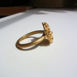 粔籹（おこし）Ring-丸　真鍮/K18gp　とろけた粒々＊*シンプルで合わせやすい　自分へのご褒美　受注製作　送料無料 3枚目の画像