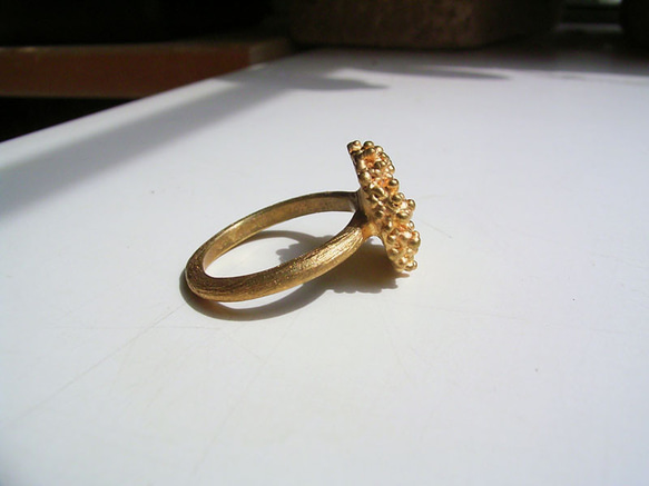 粔籹（おこし）Ring-丸　真鍮/K18gp　とろけた粒々＊*シンプルで合わせやすい　自分へのご褒美　受注製作　送料無料 3枚目の画像