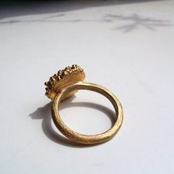 粔籹（おこし）Ring-丸　真鍮/K18gp　とろけた粒々＊*シンプルで合わせやすい　自分へのご褒美　受注製作　送料無料 4枚目の画像