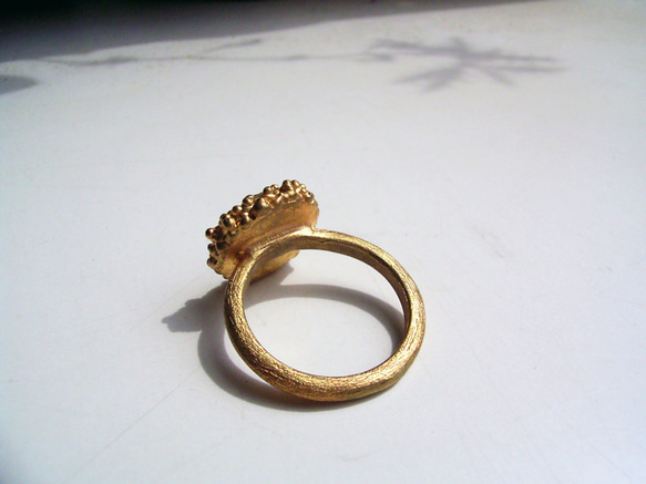粔籹（おこし）Ring-丸　真鍮/K18gp　とろけた粒々＊*シンプルで合わせやすい　自分へのご褒美　受注製作　送料無料 4枚目の画像