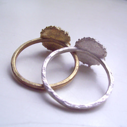 粔籹（おこし）Ring-小山　金銀2本set　可愛らしい重ね付け⋆*⋆２色使い＊装いに合わせやすい♪ 3枚目の画像