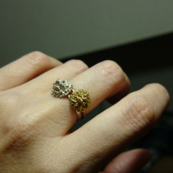 粔籹（おこし）Ring-小山　金銀2本set　可愛らしい重ね付け⋆*⋆２色使い＊装いに合わせやすい♪ 5枚目の画像