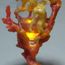 火焔グラス　（LEDライト内蔵フィギュアオブジェ、花器） 3枚目の画像