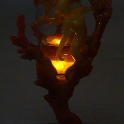 火焔グラス　（LEDライト内蔵フィギュアオブジェ、花器） 4枚目の画像