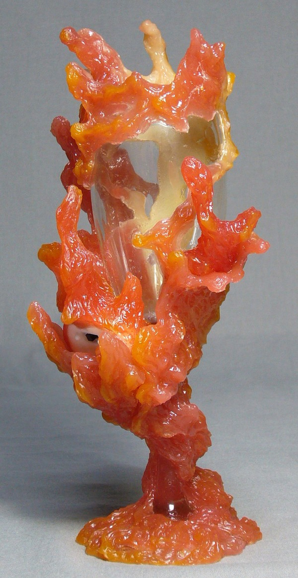 火焔グラス　（LEDライト内蔵フィギュアオブジェ、花器） 6枚目の画像