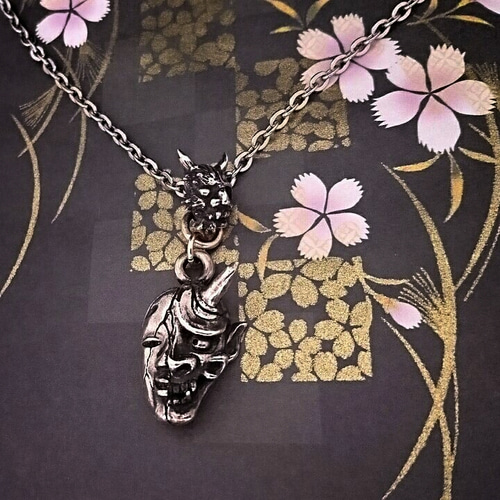 般若×能面」ネックレス(トップ) ネックレス・ペンダント 般若×能面」ネックレス(トップ) ネックレス・ペンダント