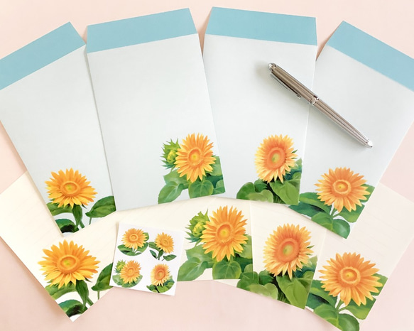 ひまわりのレターセット レターセット March-Hare-Gallery 通販