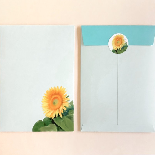 ひまわりページ ひまわりのレターセット レターセット March-Hare-Gallery 通販