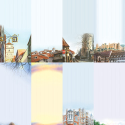 風景の水彩画一筆箋 32枚（16種×2枚） 3枚目の画像