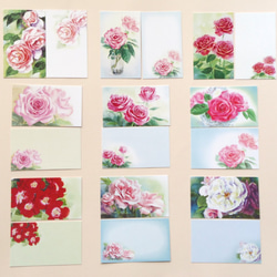 ２２枚、バラの水彩画メッセージカード　２２種柄違い 2枚目の画像