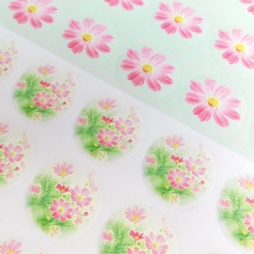 コスモス 丸シール1シート48枚 シール March-Hare-Gallery 通販