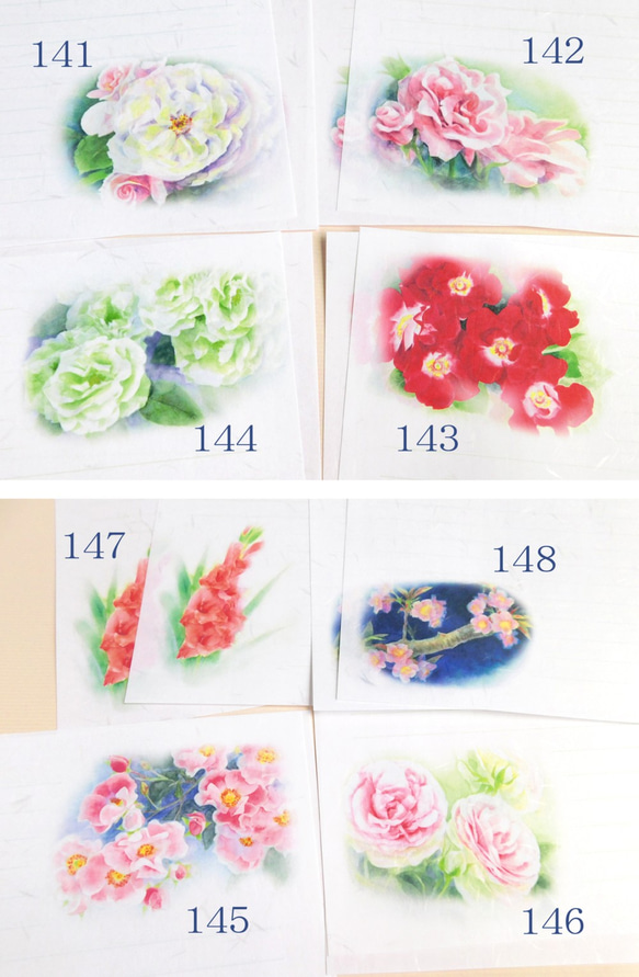 和紙便箋お好みの15枚：花６ 4枚目の画像