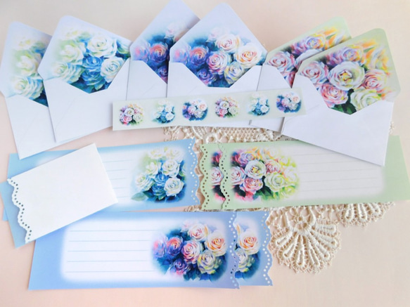 ３種のバラのミニ封筒＆メッセージカード 2枚目の画像