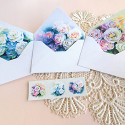 ３種のバラのミニ封筒＆メッセージカード 3枚目の画像
