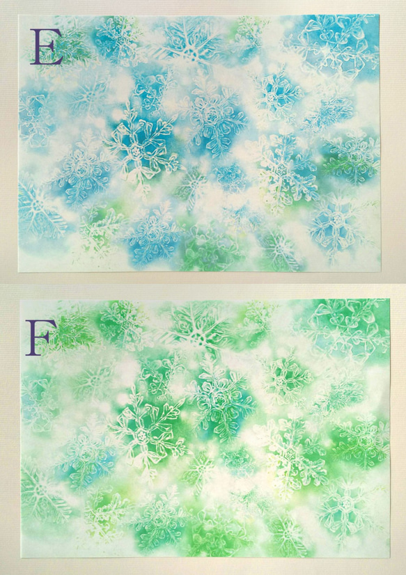 雪の結晶ラッピングペーパー（デザインペーパー）６色１２枚 4枚目の画像