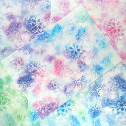 雪の結晶ラッピングペーパー（デザインペーパー）６色１２枚 5枚目の画像