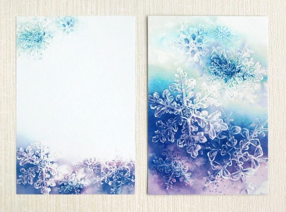 ☆雪の結晶 ポストカード3枚セット☆ 1枚目の画像