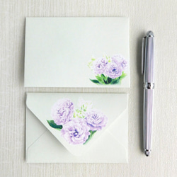 薄紫のトルコキキョウのミニ封筒＆メッセージカード（外模様） 2枚目の画像