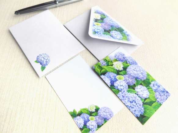 紫陽花のメッセージカード＆ミニ封筒 4枚目の画像
