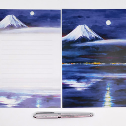 月夜の富士山レターセット 2枚目の画像