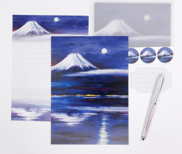 月夜の富士山レターセット 6枚目の画像
