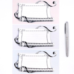 巻物レターと羽ペンのメッセージカードセットA 3枚目の画像