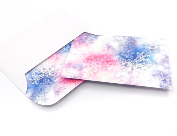 雪の結晶レターセット ブルー～ピンク 5枚目の画像