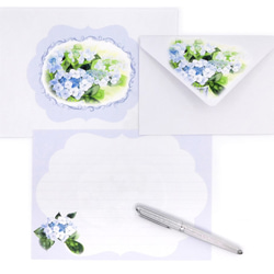 額紫陽花のレターセット 1枚目の画像