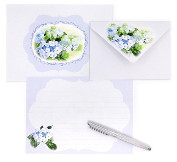 額紫陽花のレターセット 1枚目の画像