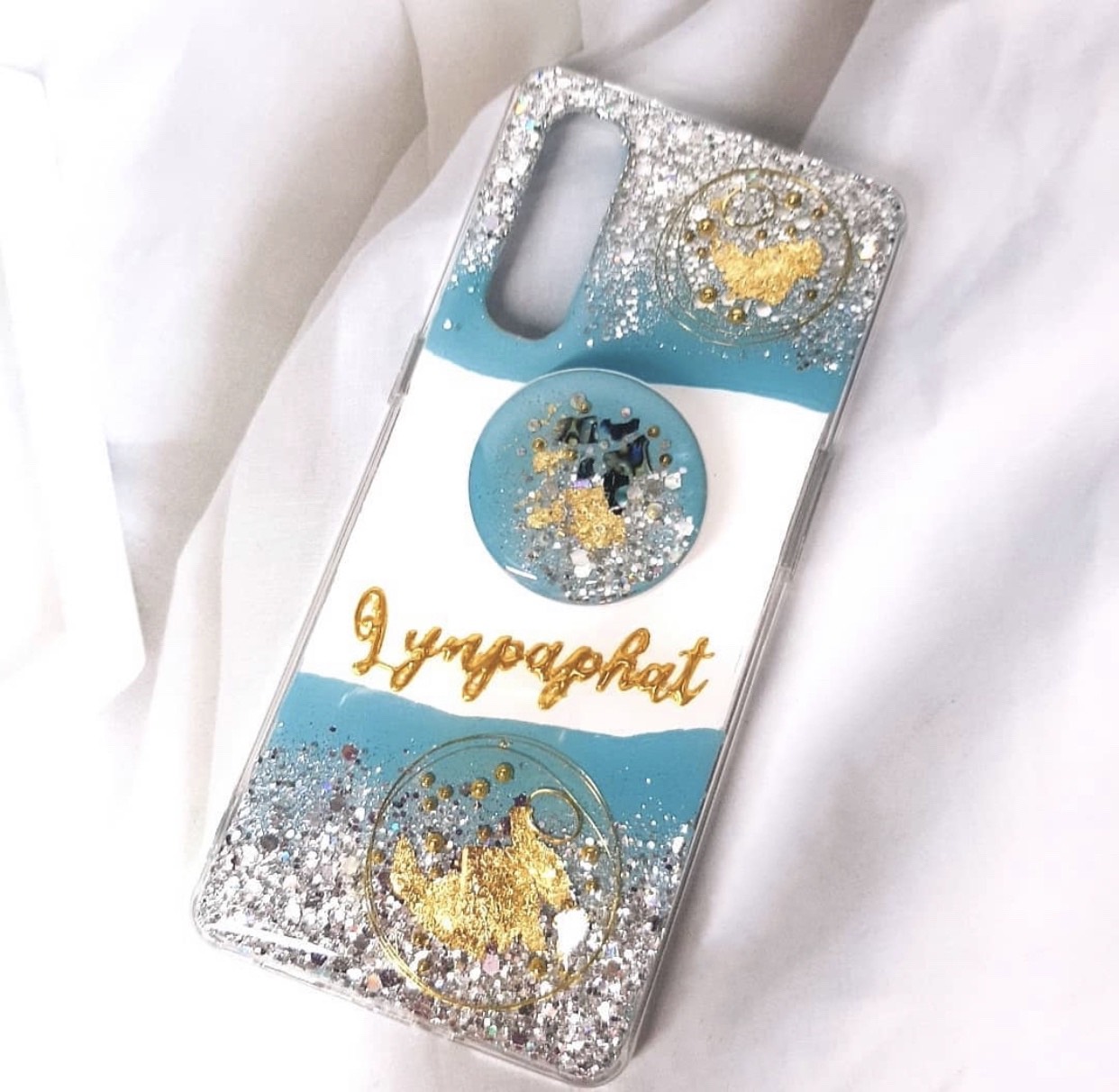 iphone galaxy xperia グリップ付き　スマホ落下防止　大理石風スマホケース