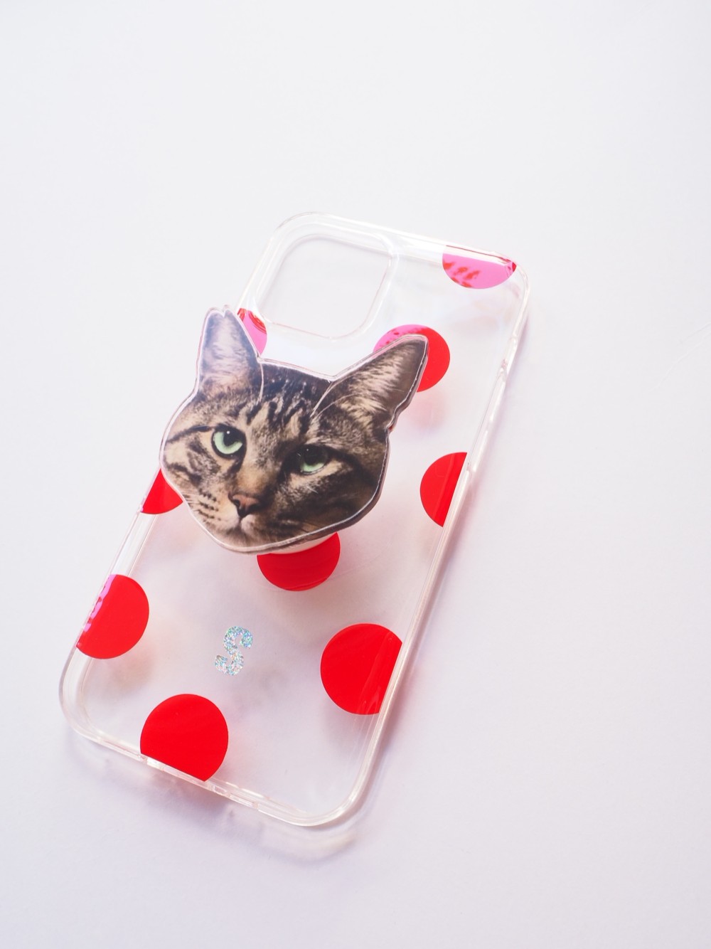 iphone13pro galaxy xperiaお好きな顔写真が入れられるグリップ付き名入れスマホケース