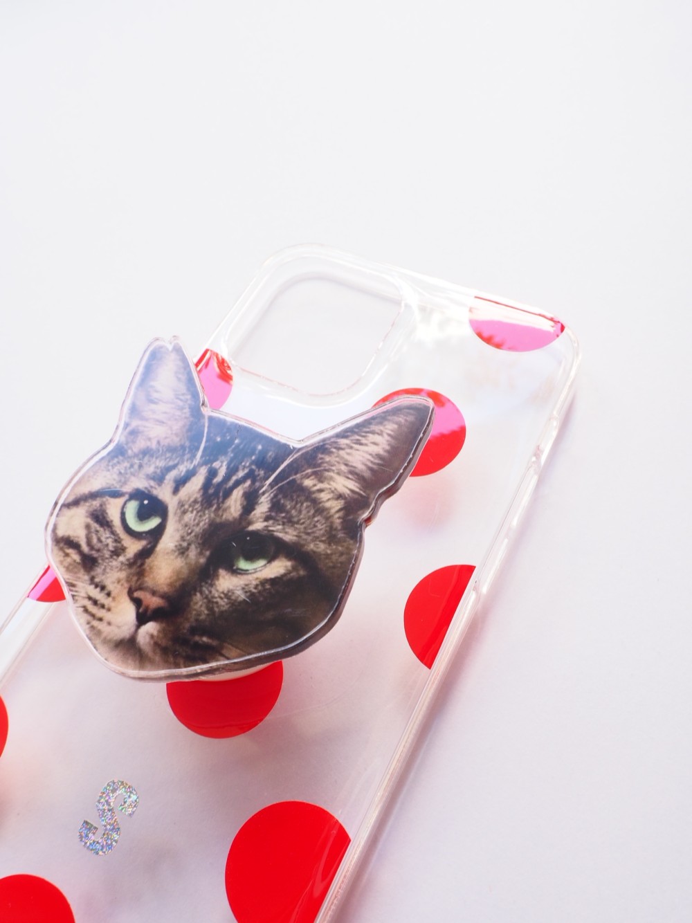 iphone13pro galaxy xperiaお好きな顔写真が入れられるグリップ付き名入れスマホケース